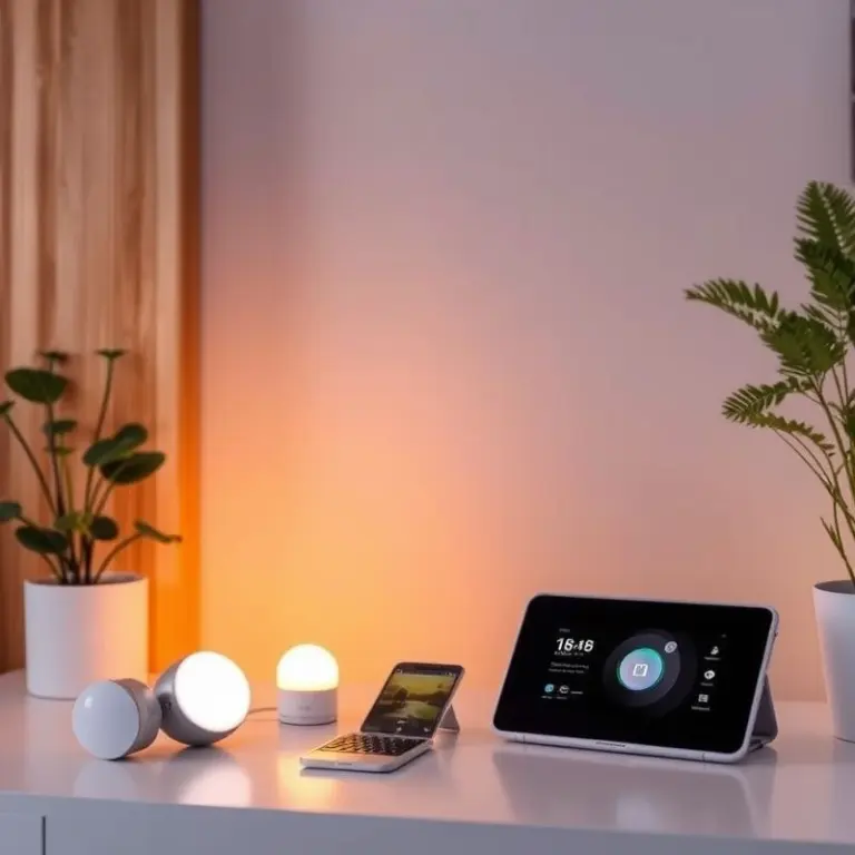 Modern living room with smart devices