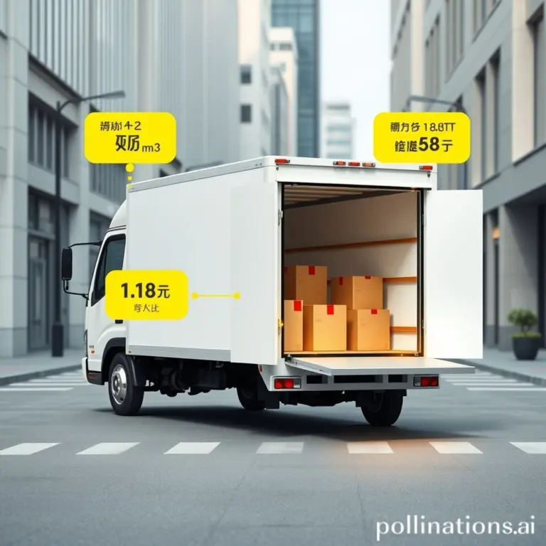 Mobile app UI showing a white box truck with data tags and AR cargo loading.