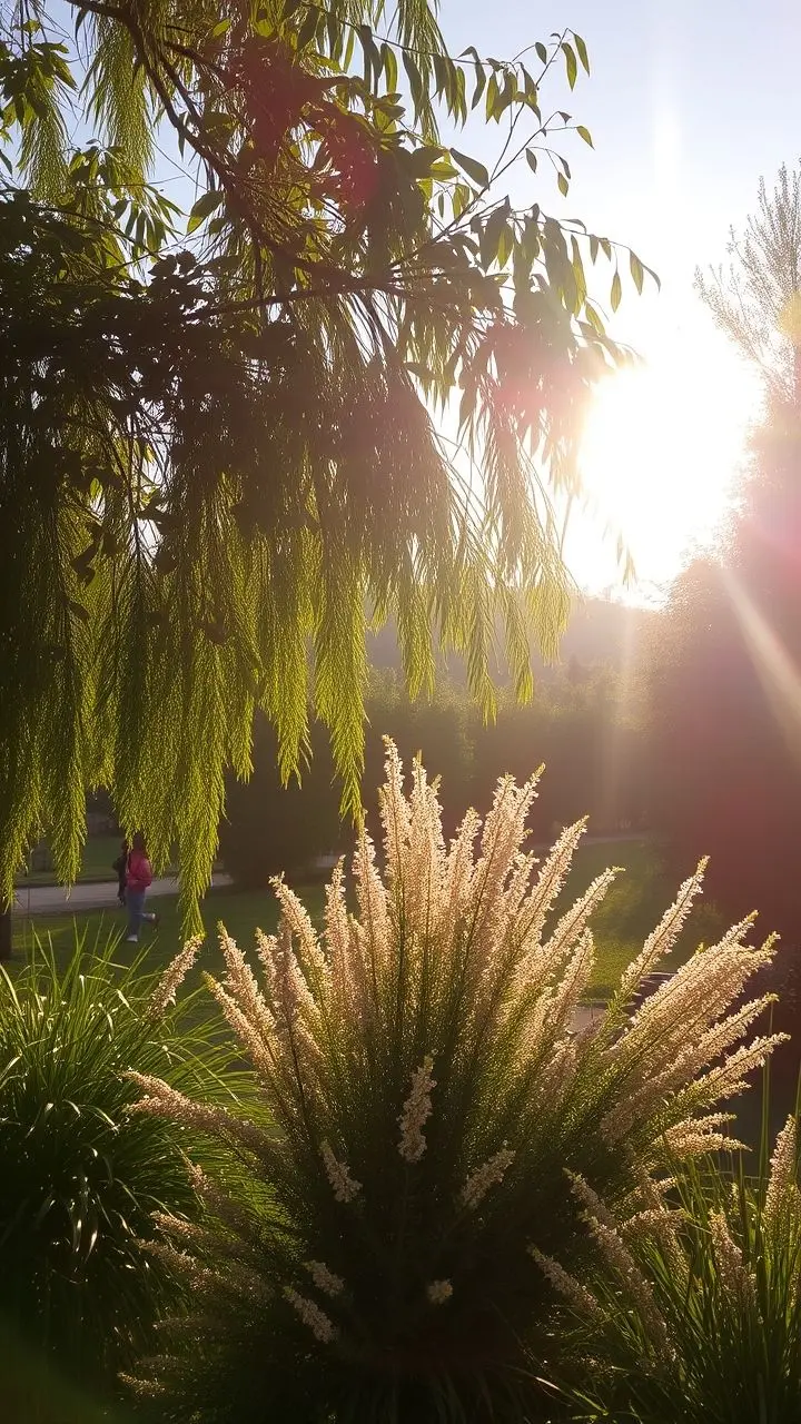 Soft natural light illuminating a serene scene.