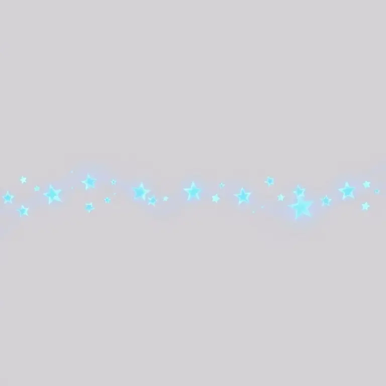 Horizontal header with glowing blue stars.