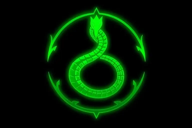 Green glowing serpent sigil