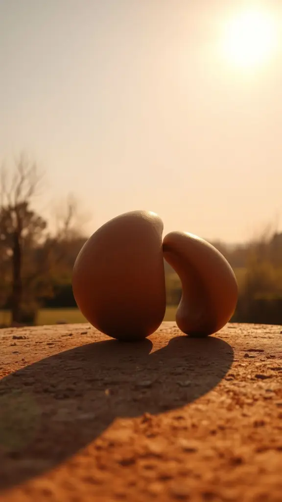 Clay sculpture in golden hour light.