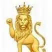 Golden lion crest with ornate details.