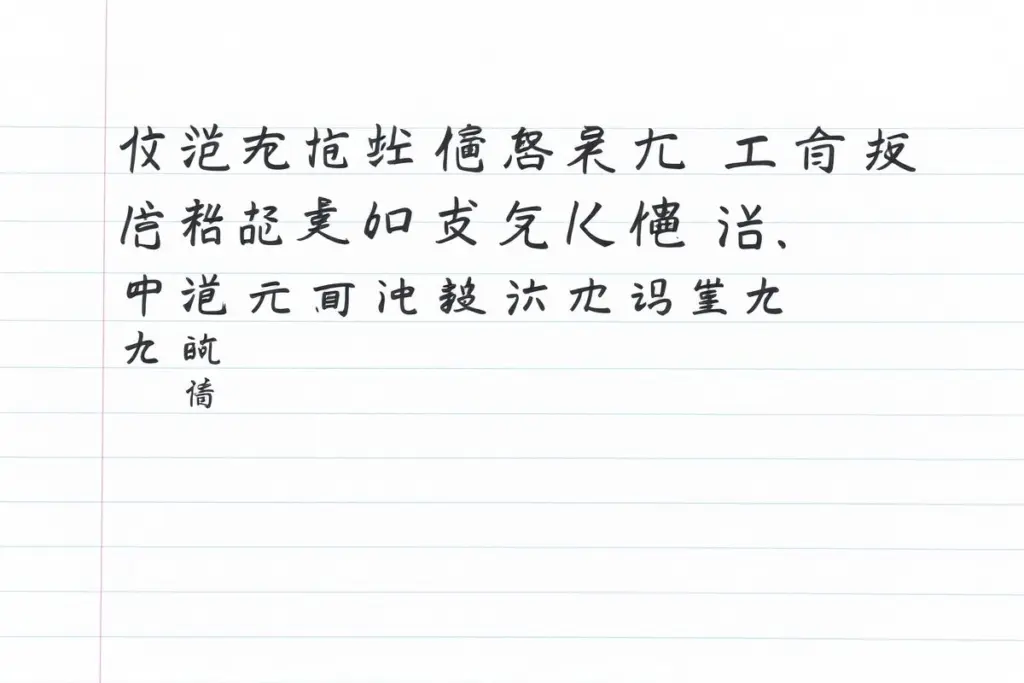 Handwritten Chinese note on lined paper