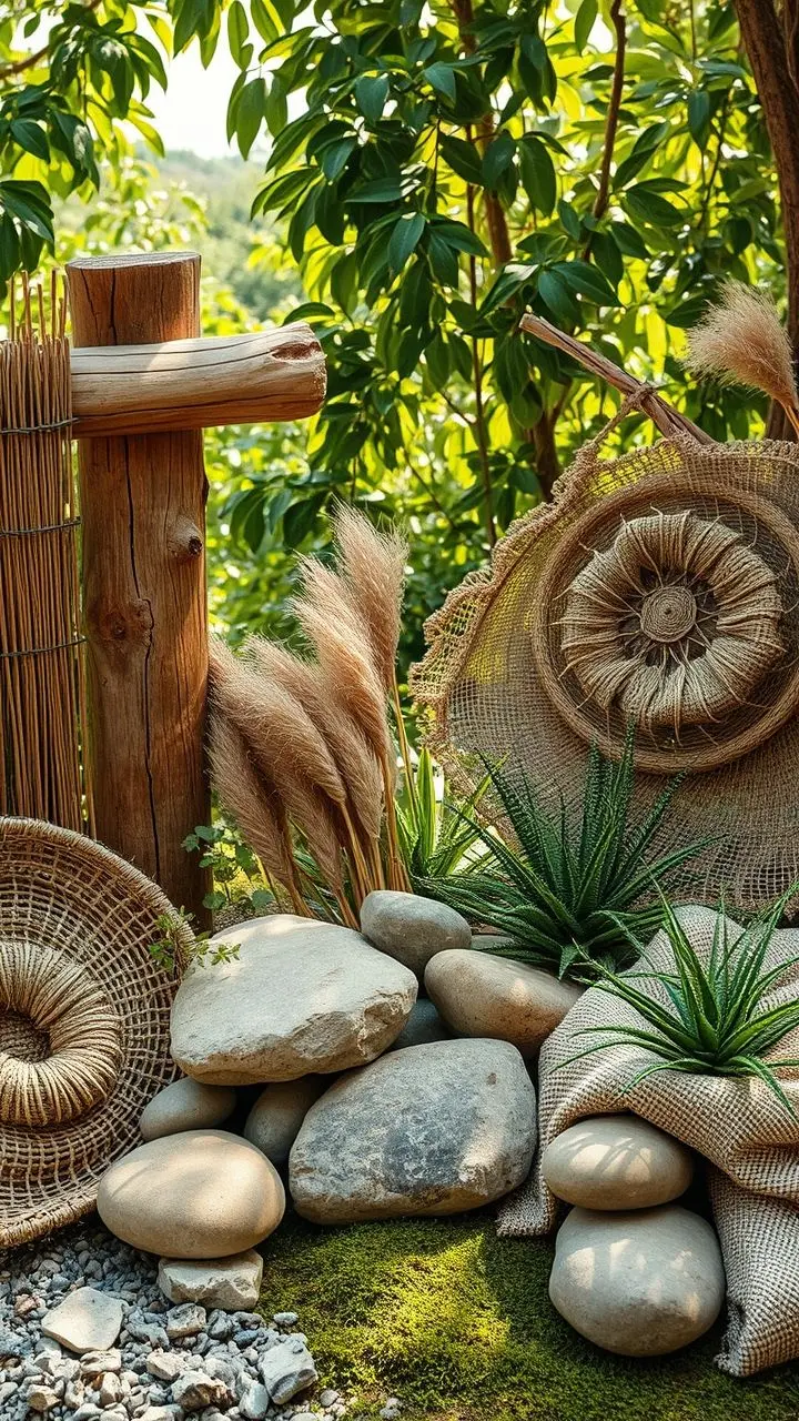Outdoor scene with natural materials.