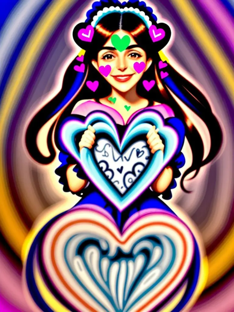 A stylized heart pulsing with love in a joyful world.