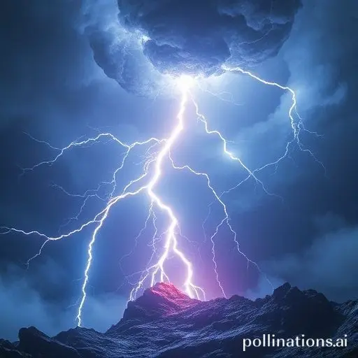 Herobrine, a Minecraft character, summoning lightning.