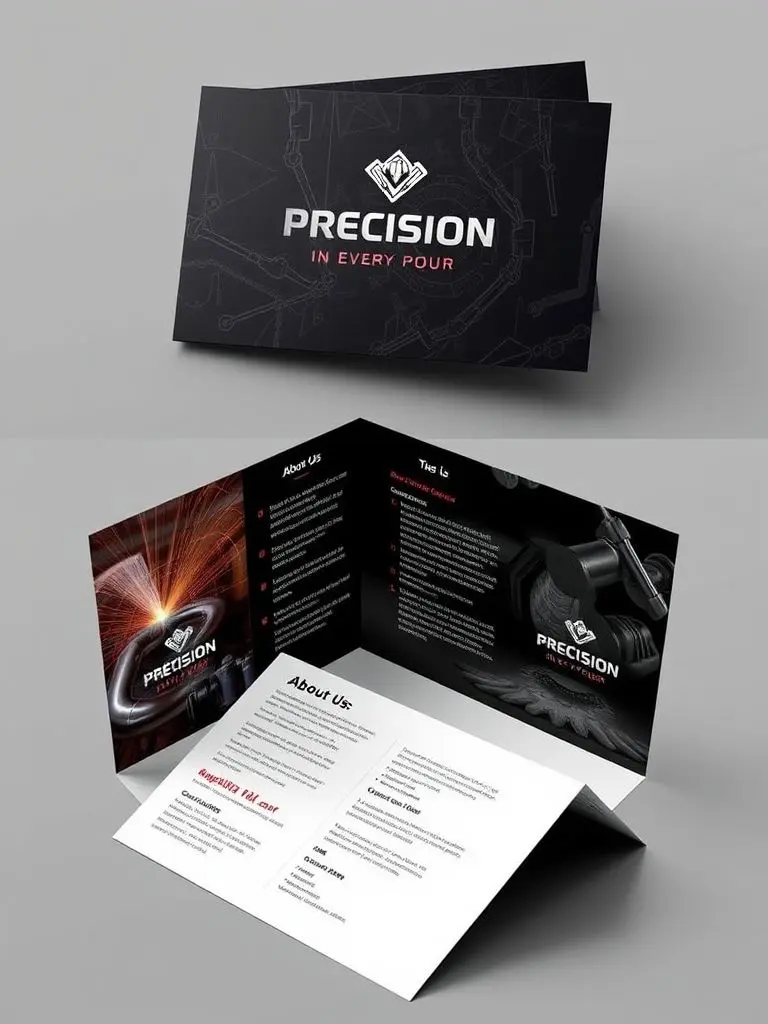Folding visiting card designs for casting manufacturing.