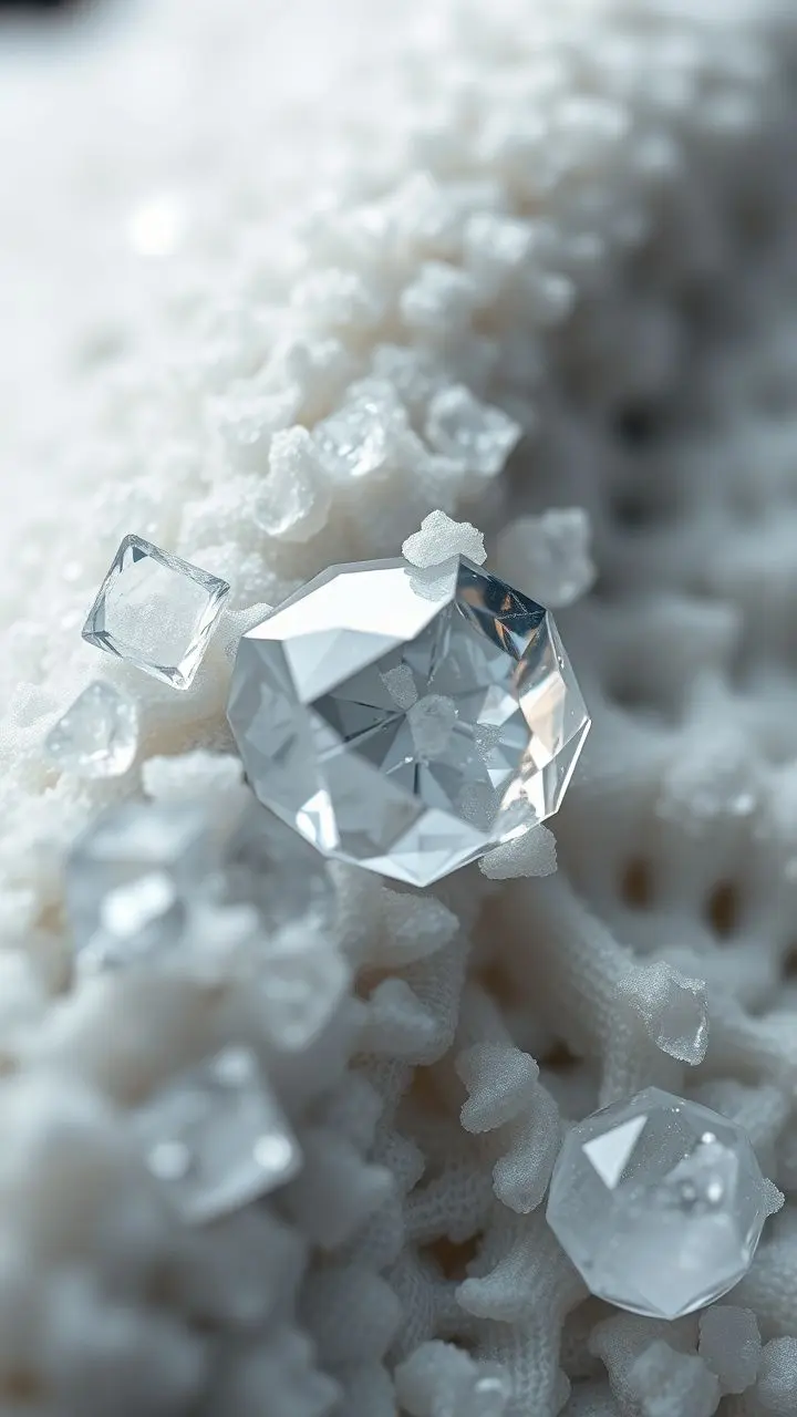 Close-up of a crystal with sharp focus.