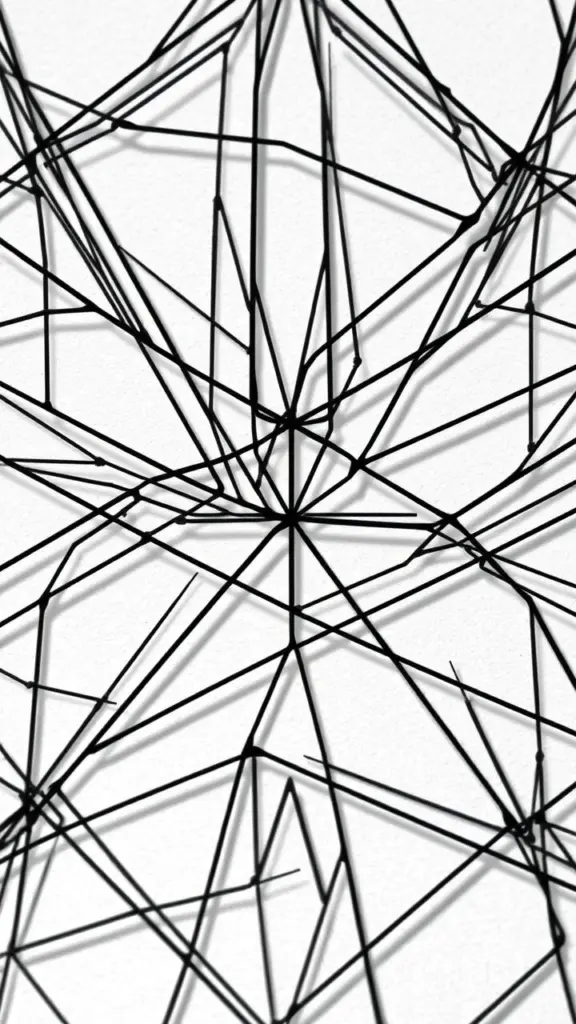 Close-up of a detailed geometric pattern with sharp, hyperdefined lines.
