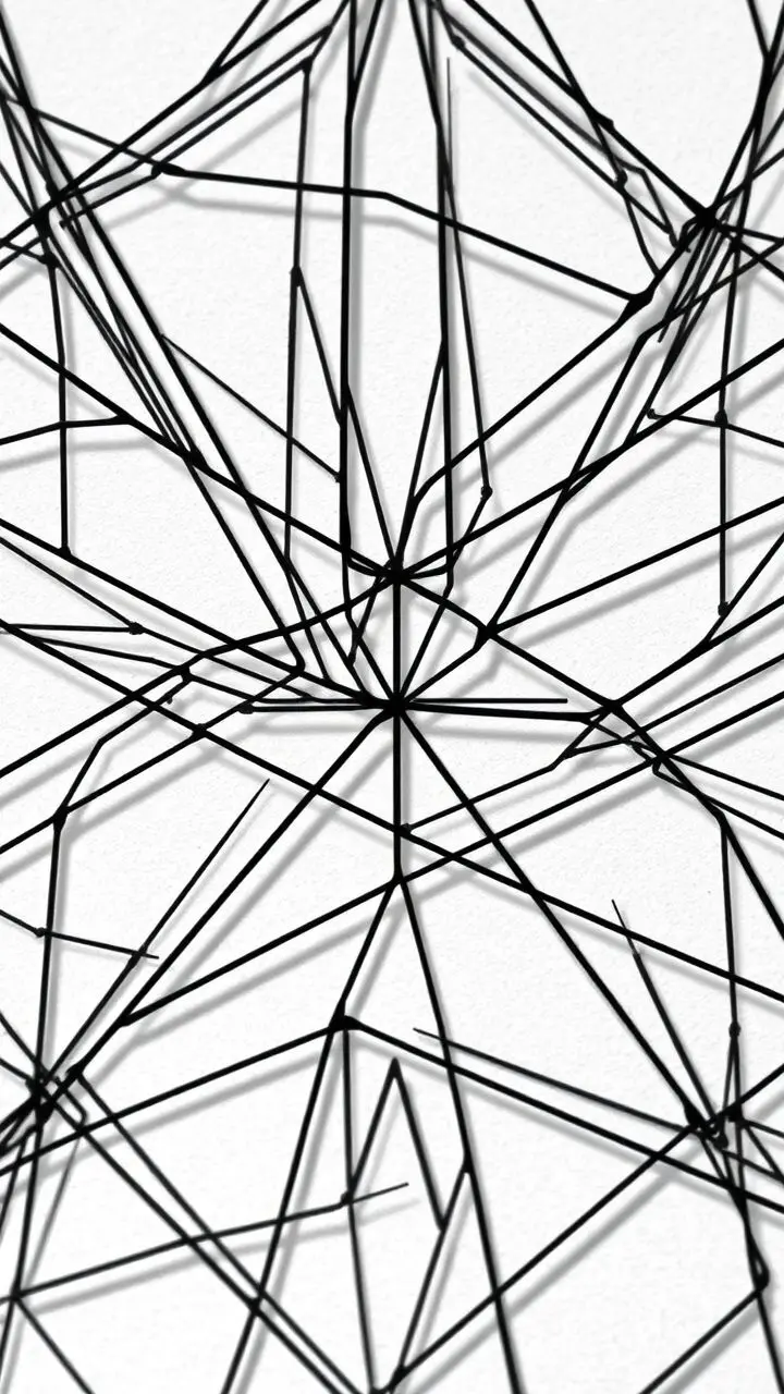 Close-up of a detailed geometric pattern with sharp, hyperdefined lines.