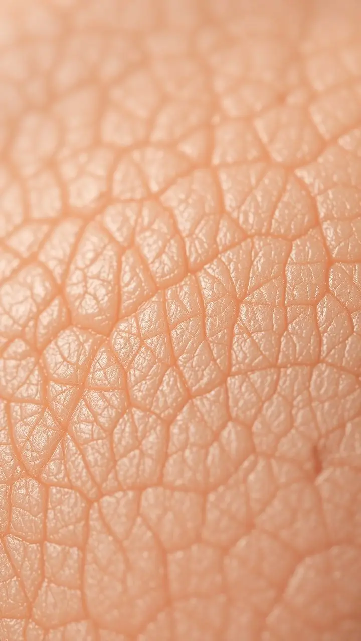 Close-up of human skin texture with visible pores and natural lighting.