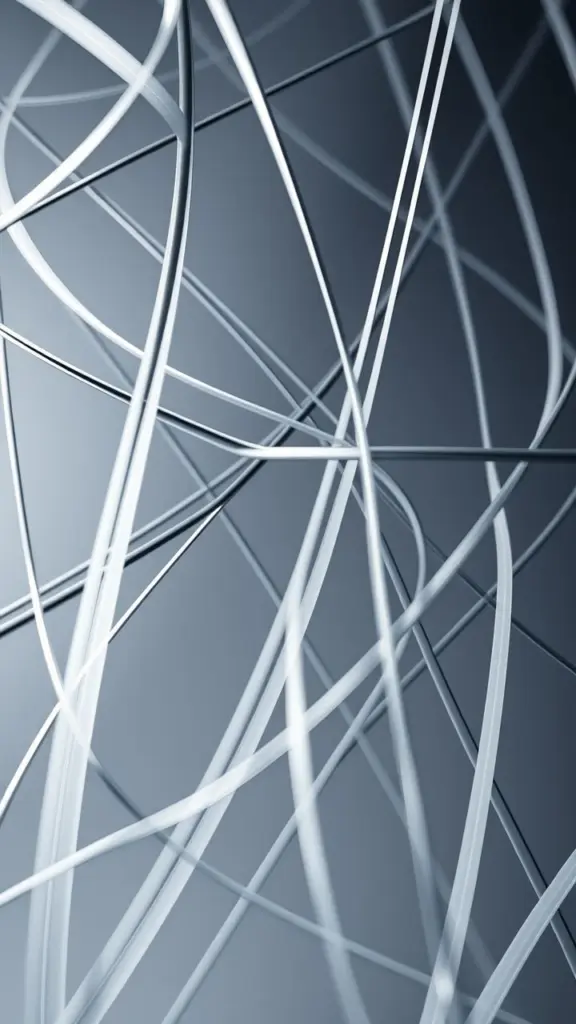 Abstract art with detailed, sharp, interconnected lines.