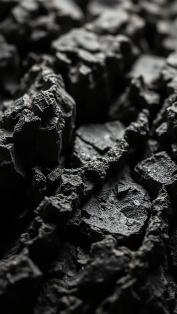 Abstract close-up of rough, jagged textures with high contrast.