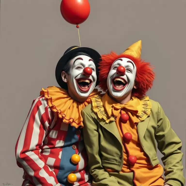 Laughing clown face