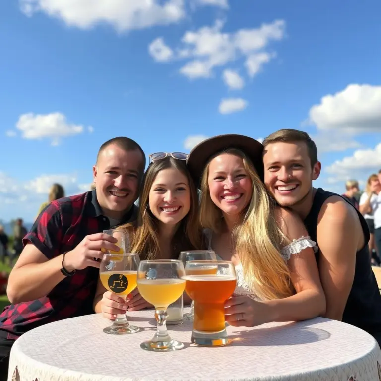 Photo of smiling Slavic people in a group.