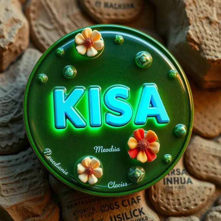 3D text 'KISA' on a cover.