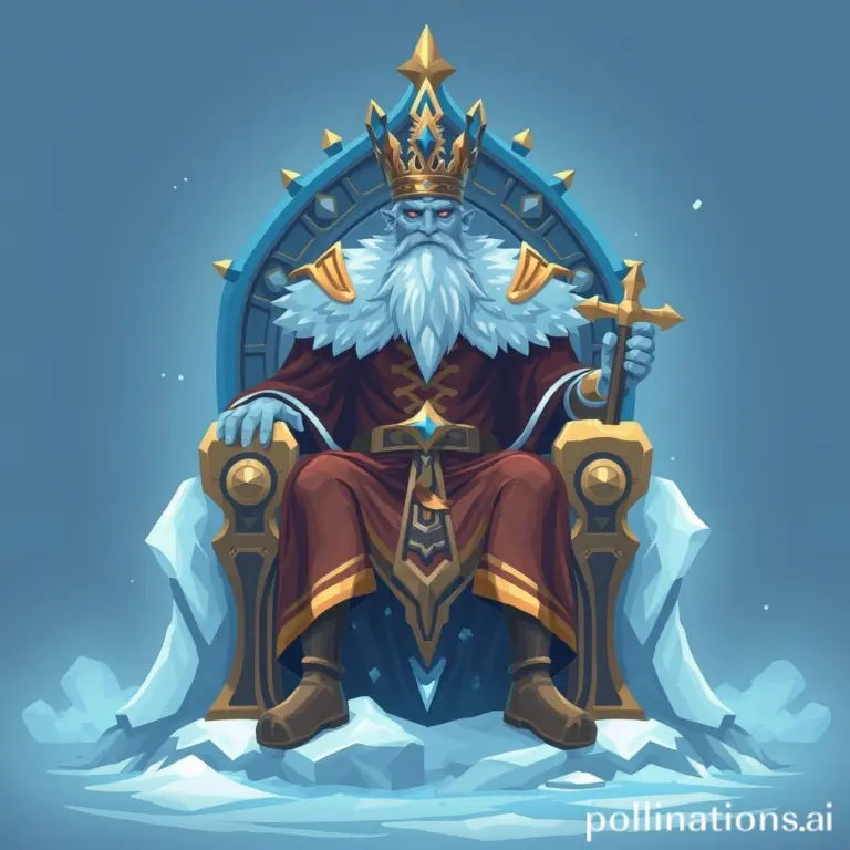 Icon of a king on an ice throne.