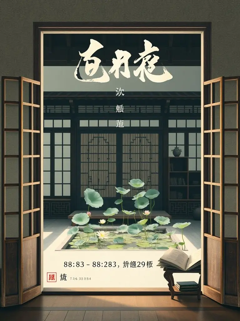 Chinese poster for calligraphy class summer break.