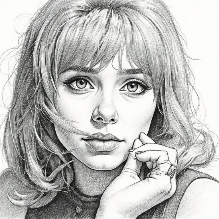 Graphite drawing of a realistic face.