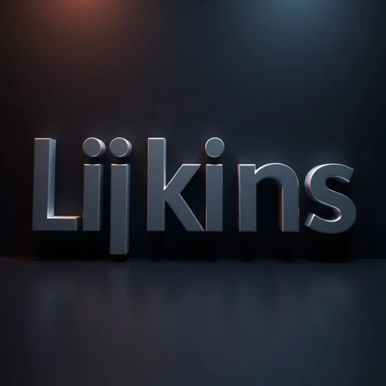 'Likins TopPicks' 3D text logo with volumetric lighting.