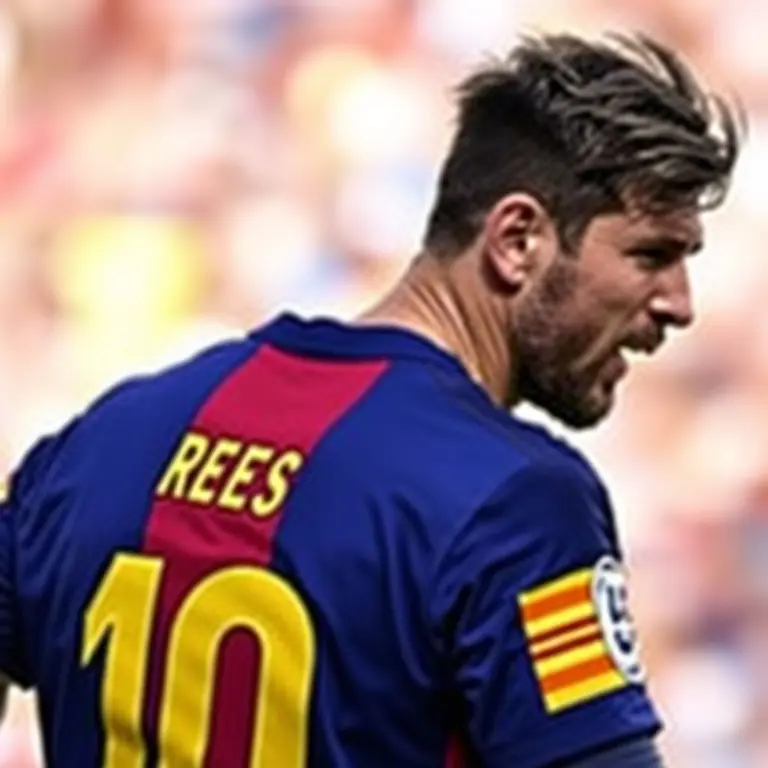 Lionel Messi dribbling a soccer ball.