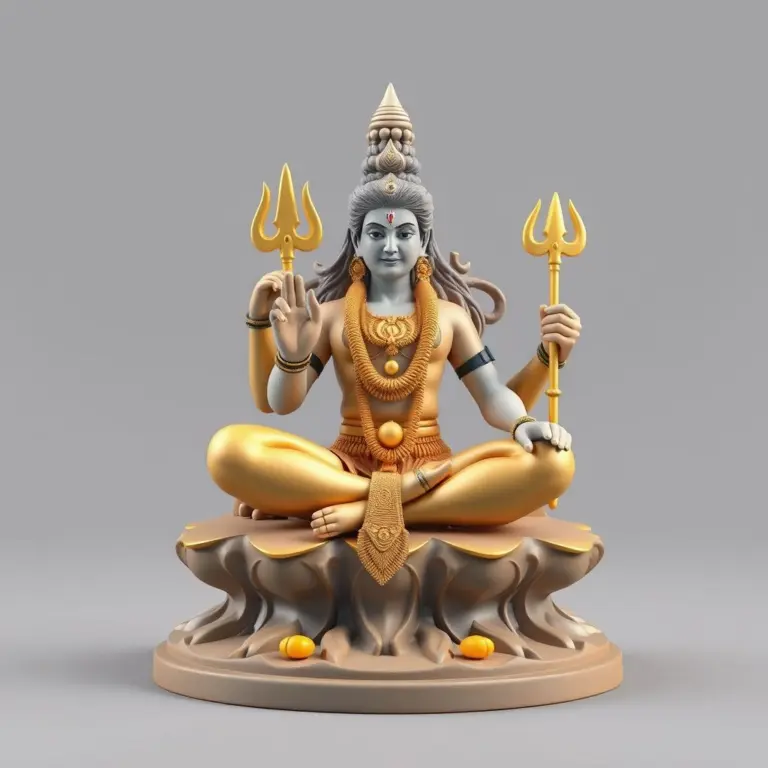3D Lord Shiva meditating
