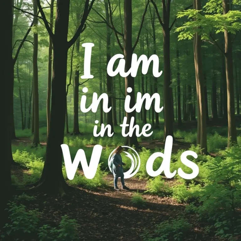 Person walking in a dense forest.