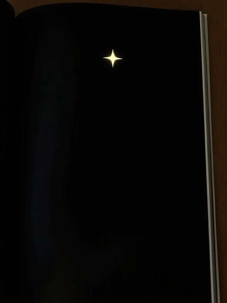 A glowing bird-like star named Lumen on a black background with inspirational text.