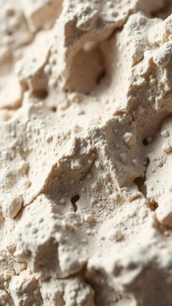 Close-up of sharp textures with contrasting light on a neutral background.