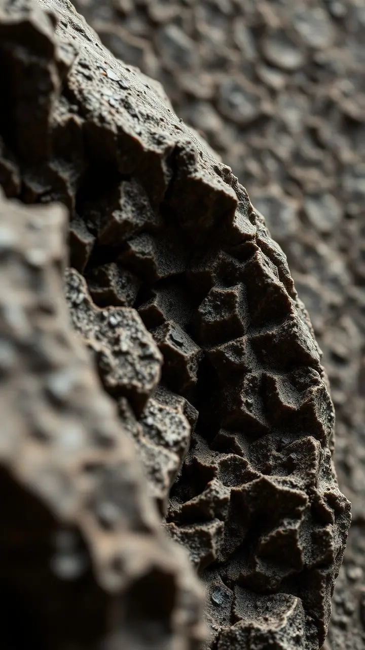 Close-up of sharp surface textures with high contrast.