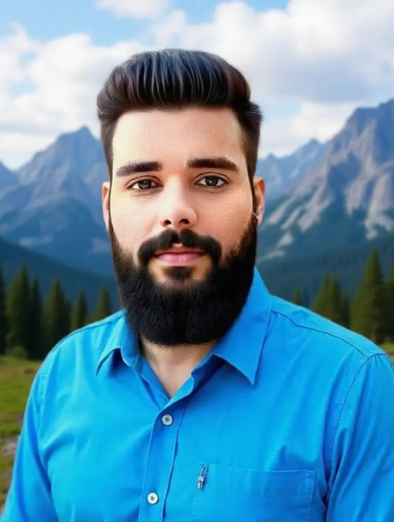 Realistic grand mountain landscape.