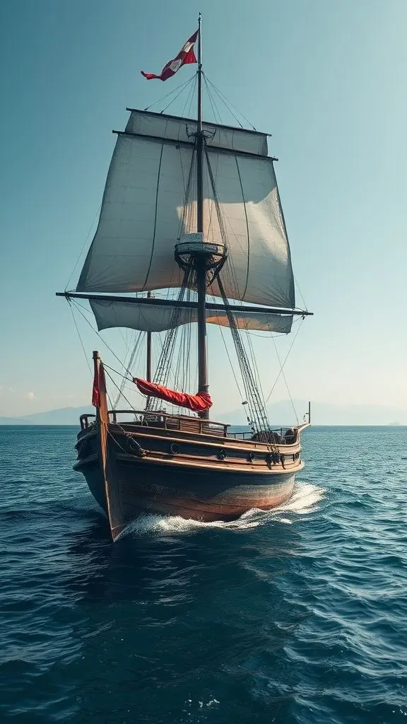 A large, well-maintained pirate ship.