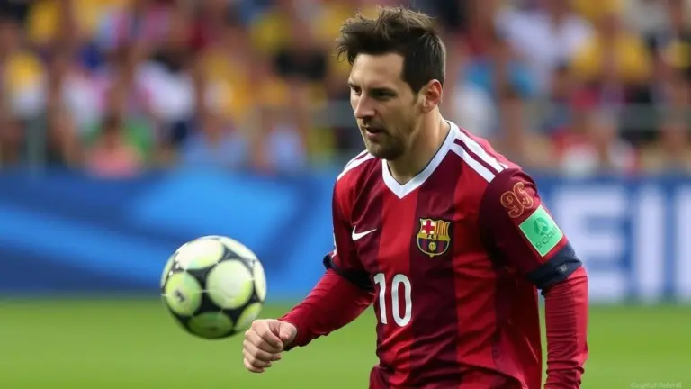 Lionel Messi playing football