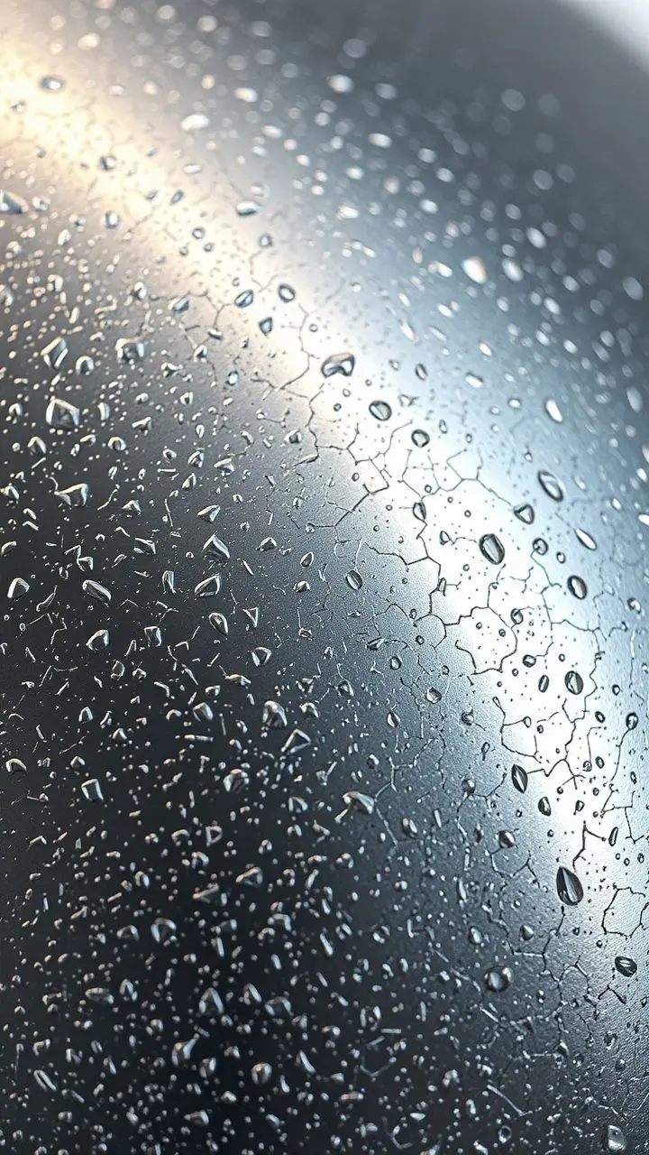 Close-up of a detailed metallic surface with visible grain and reflections.