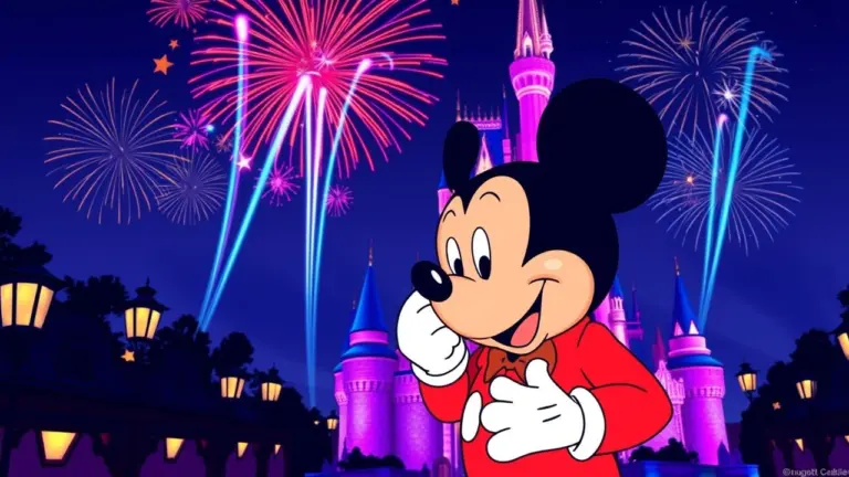 Mickey Mouse celebrating the new millennium.