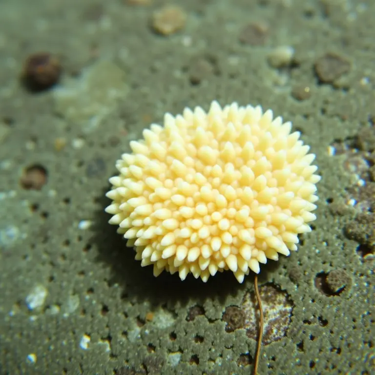 Close-up of a foraminifera shell in the ocean.