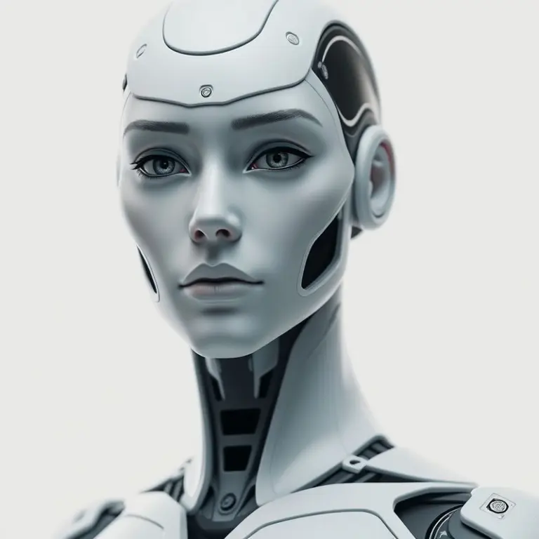 Minimalist game NPC character close-up, AI behavior, clean lines.