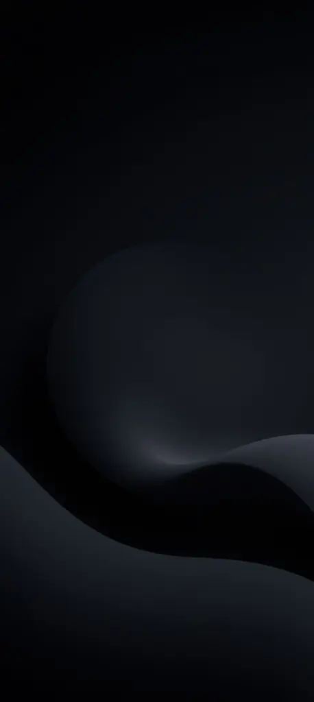 3D minimalist smartphone wallpaper with dark hues and AMOLED black background.