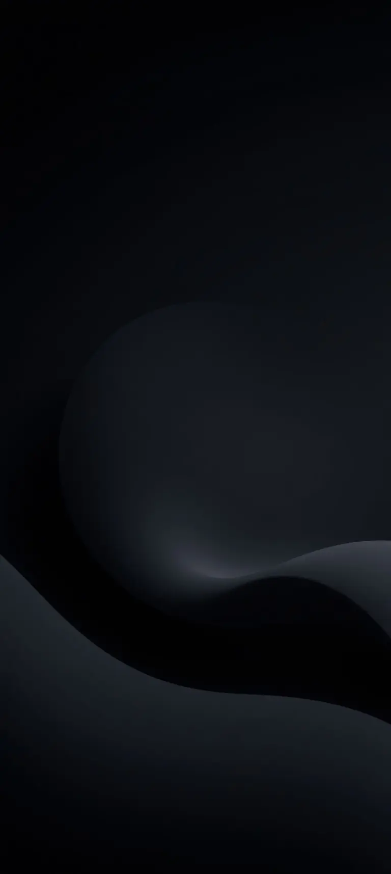 3D minimalist smartphone wallpaper with dark hues and AMOLED black background.