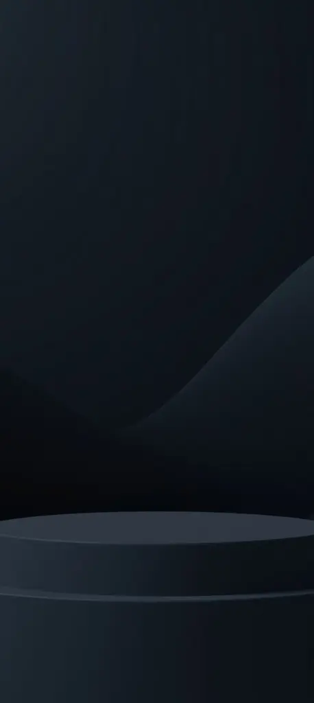 Minimalist 3D wallpaper with black background and dark colors.