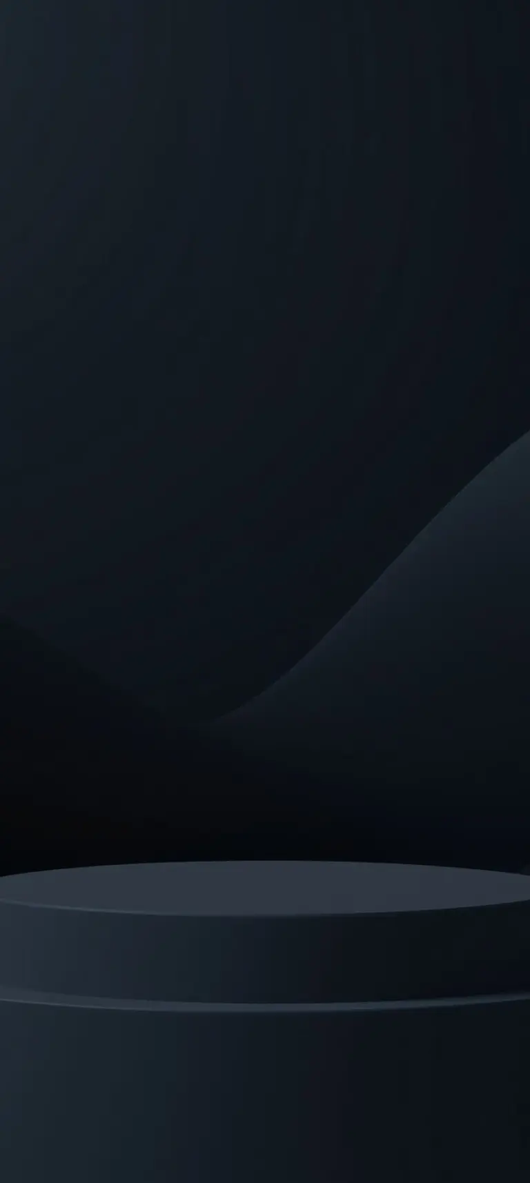 Minimalist 3D wallpaper with black background and dark colors.