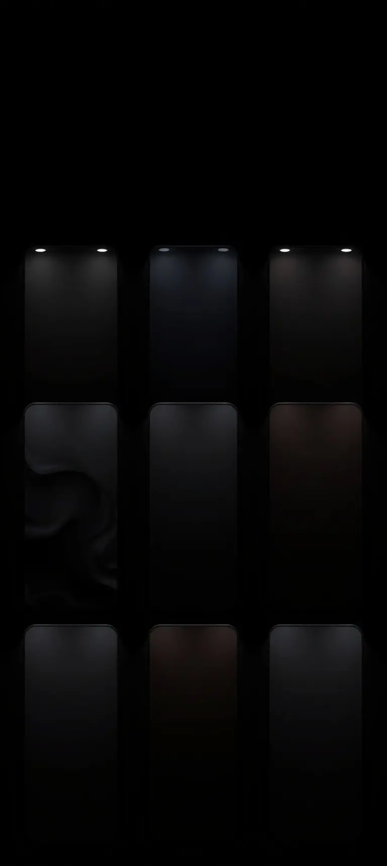 Dark minimalist smartphone wallpaper with matte finish and AMOLED black background.