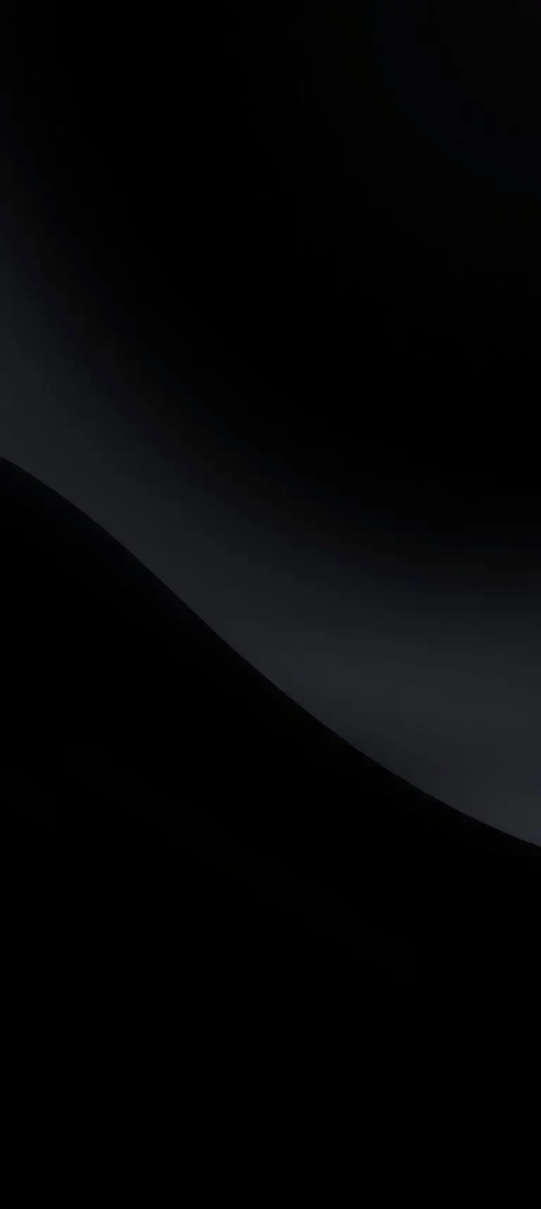 Dark minimalist smartphone wallpaper with AMOLED black background and soft shadows.