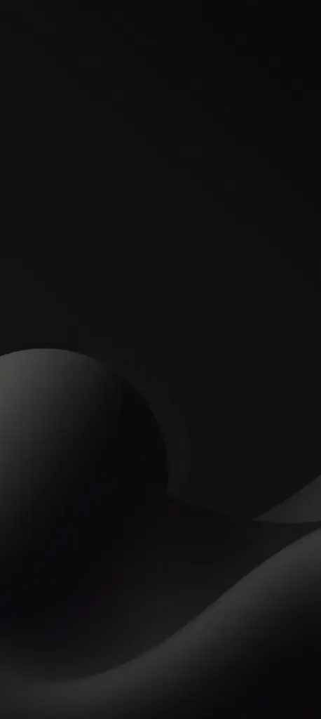 Dark minimalist 3D wallpaper for smartphone with AMOLED black background and subtle gradients.