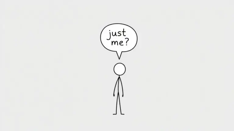 Minimalist stick figure questioning solitude.