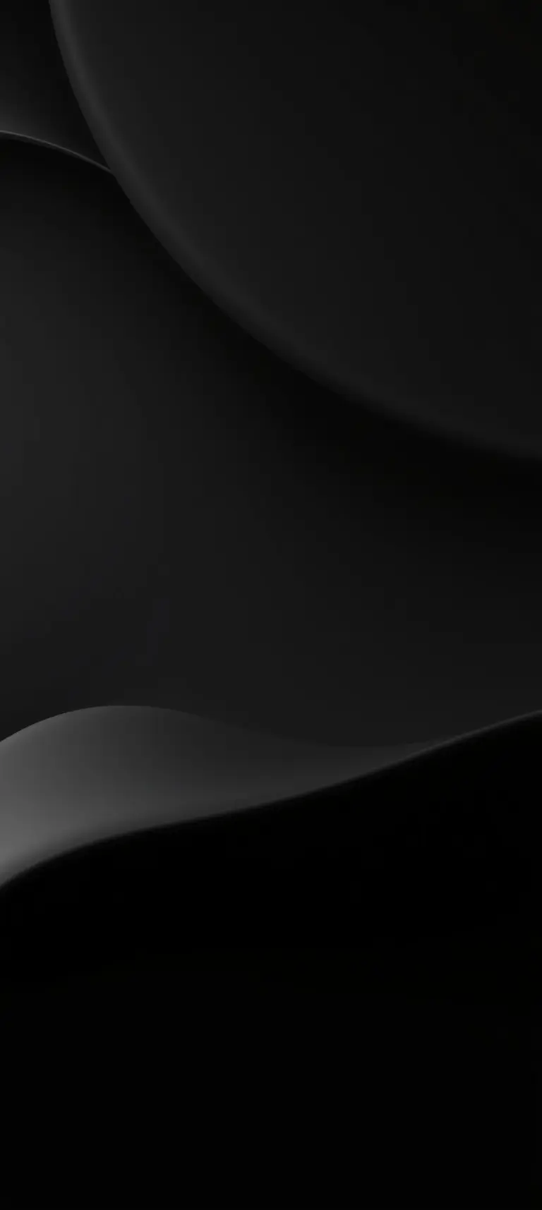 Three minimalist dark smartphone wallpapers with matte finish and AMOLED black background.