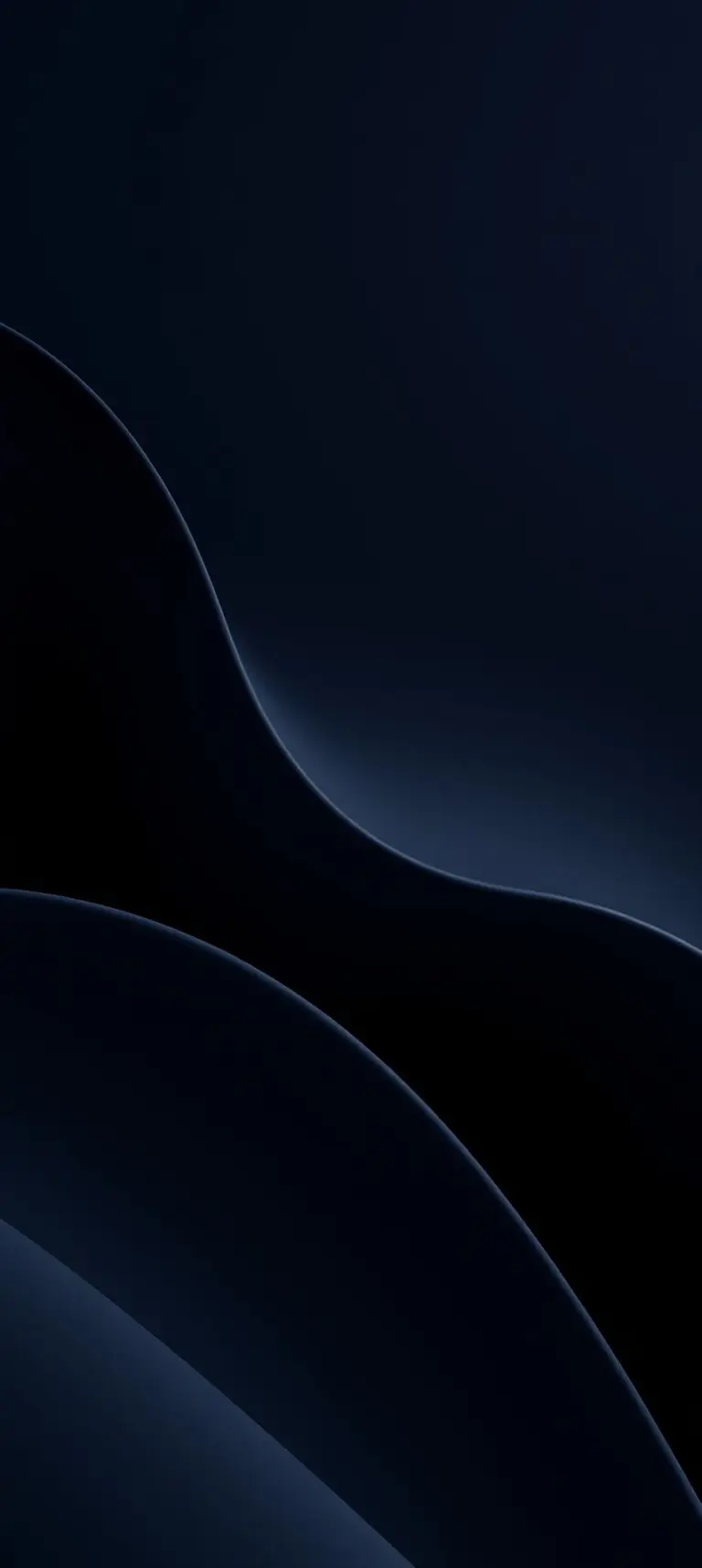 Dark minimalist 3D matte wallpaper with soft light reflections on a black AMOLED background.