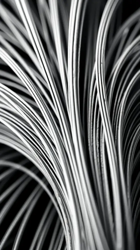 Close-up of intricate, sharp lines.