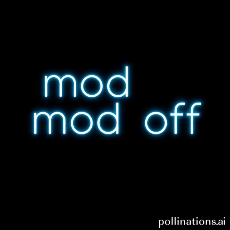 Digital screen showing 'Mod Off' in neon blue.